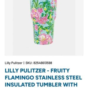 Lilly Pulitzer Fruity Flamingo Tumbler with Pink and Green